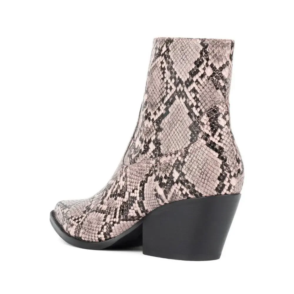 Jeffrey Campbell Kelam Western Bootie Pink Snake - Picture 8 of 10